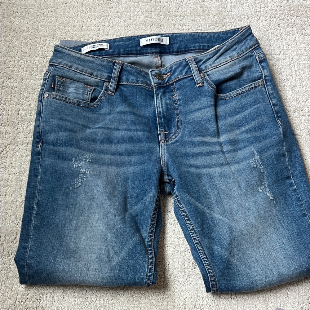 Vigoss Women's Distressed Blue Boyfriend Jeans